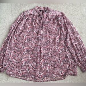 Zara Pink Paisley Blouse